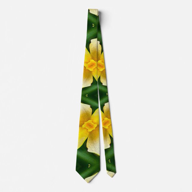 Cravate Joli Motif de fleurs jaunes (Devant)