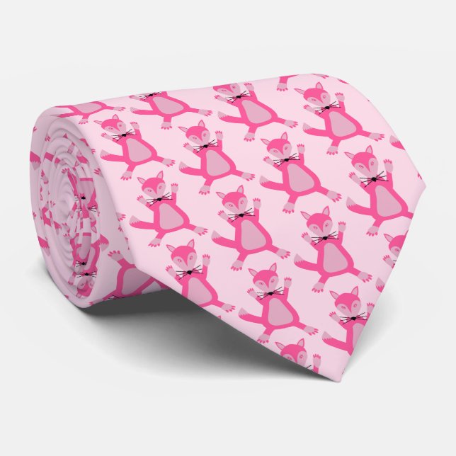 Cravate Joli rose bébé fille Fox Patterned (Roulé)