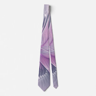 Cravate Jolie fleur rose abstraite moderne art fractal