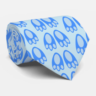 Cravate Jolis pieds de lapin garçon bébé bleu motif de Pâq