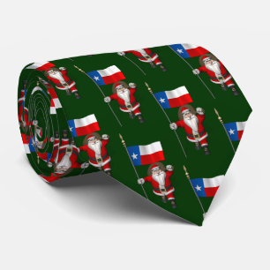 Cravate Jolly Santa Claus With Flag Of Texas