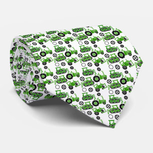 Cravate Jouer des Tracteurs verts minuscules Jouet Blanc