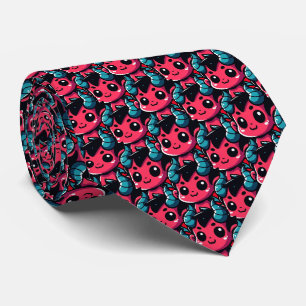 Cravate Jouer Red Devil - Dessin, Caractère, Rouge, Kawai