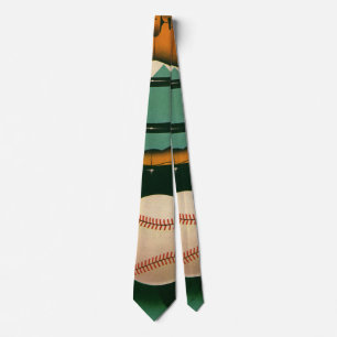 Cravate Joueur de baseball vintage, Catcher avec Mitt