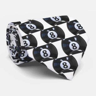 Cravate Joueur de billard américain 8 Ball Blanc Cool
