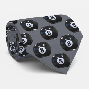 Cravate Joueur de billard américain 8 Ball gris cool