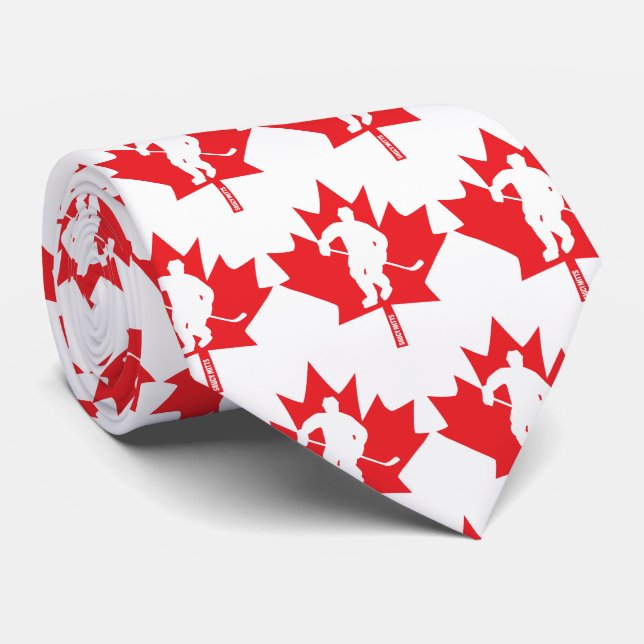Cravate Joueur de la Feuille d'érable du Canada (Roulé)