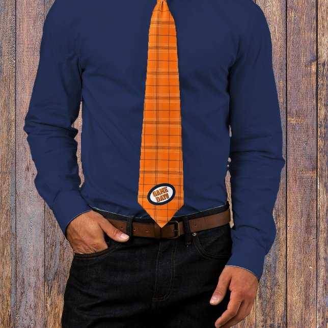 Cravate Jour de Jeu Motif Orange & Navy (Créateur téléchargé)