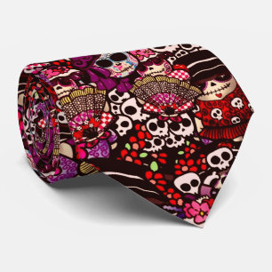 Cravate Jour des Morts Gribouillages Dia de los Muertos