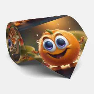 Cravate Joyeuse Animée 3d Orange, Greengrocer Necktie