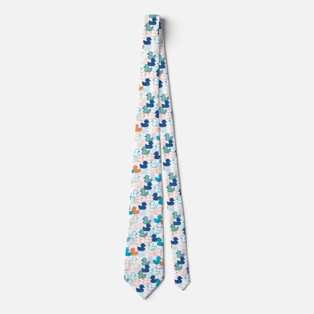Cravate Joyeuse baignade une patte de canards Motif III (Devant)