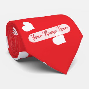 Cravate Joyeuse Saint-Valentin Moderne Motif d'Amour