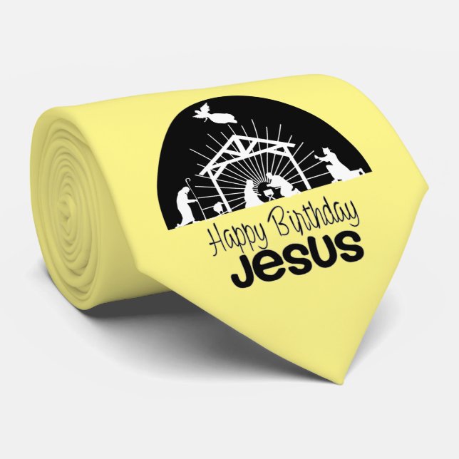 Cravate Joyeux anniversaire Jésus (Roulé)