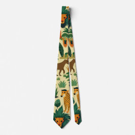 Cravate Jungle Animaux Retro Motif personnalisé