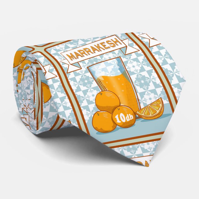 Cravate Jus d'orange Marrakech Maroc (Roulé)