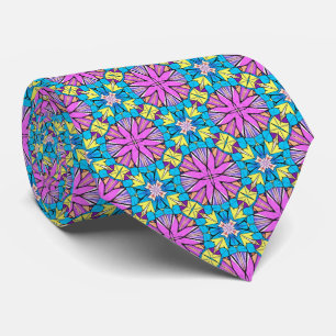 Cravate Kaleidoscope Géométrique Audacieux Vibrant