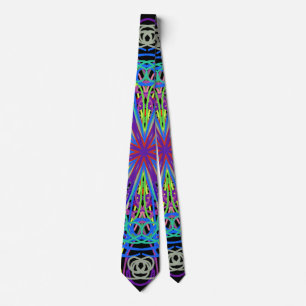 Cravate Kaleidoscope Mandala Art Joyeuses couleurs