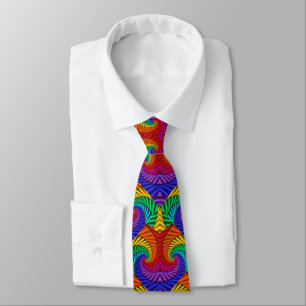 Cravate Kaleidoscope Vintage et fractal arc-en-ciel