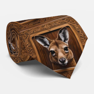 Cravate Kangaroo en bois 3D australien