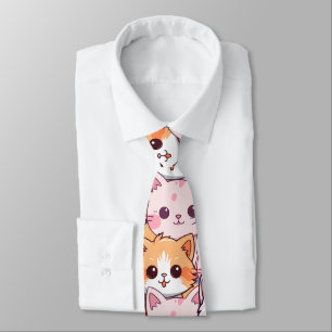 Cravate Kawaii Chat félin Kitten visage animal de compagni