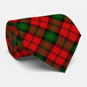 Cravate Kerr tartan rouge vert plaid