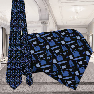 Cravate Kitchen Cook Restaurant Chef Baker Black Blue