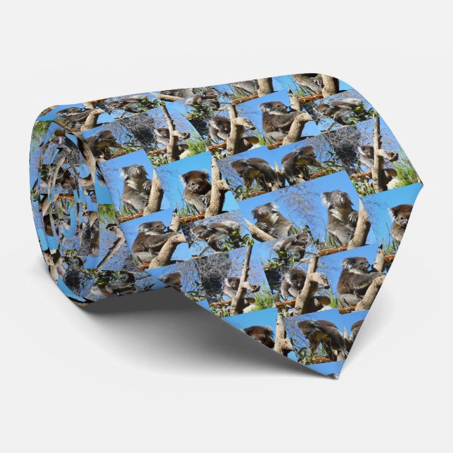 Cravate "Koala se demande : un collage de photos plein de  (Roulé)
