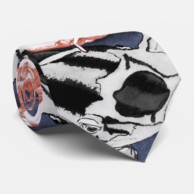 Cravate Koi (rouge et noir) (Roulé)