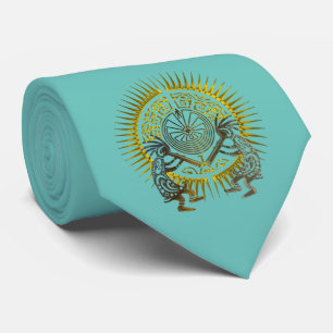 Cravate Kokopelli Duo - Homme dans le Labyrinthe - Soleil