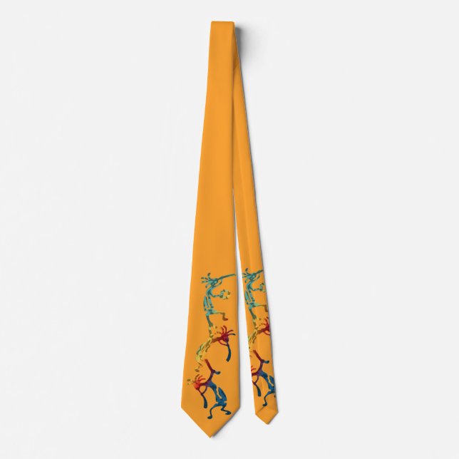 Cravate KOKOPELLI musicien acrobates + vos idées (Devant)