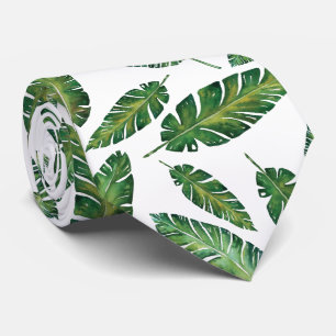 Cravate La banane d'aquarelle part du motif tropical d'ét