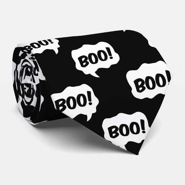 Cravate La bulle de la parole de Boo Halloween (Roulé)