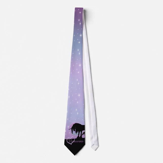 Cravate La licorne noire mystique (Pastel Swirl) (Devant)