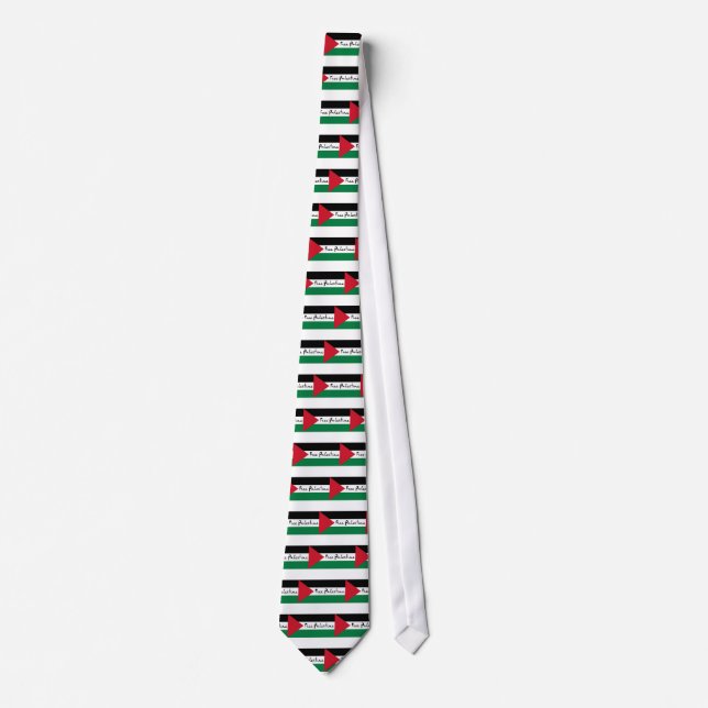 Cravate La Palestine libre - فلسطينعلم - drapeau (Devant)