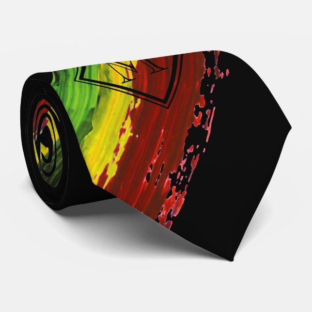 Cravate La peinture de Rastafarian frotte le côté noir du (Roulé)