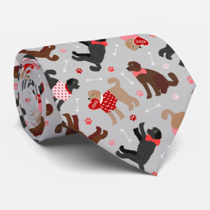 Cravate Labradoodle / Goldendoodle Valentine Motif
