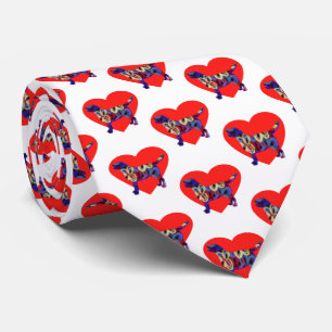 Cravate Labrador Retriever Chien Silhouette Valentine Blan