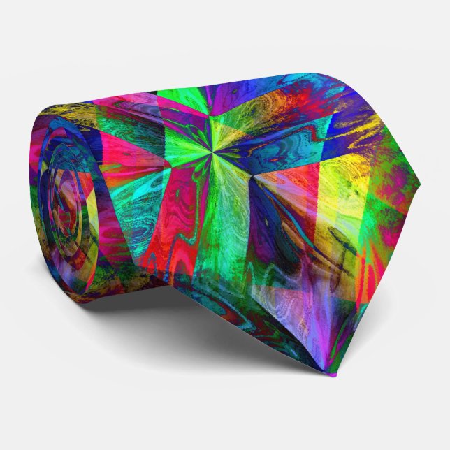 Cravate Labyrinth cool trippy art abstrait moderne (Roulé)