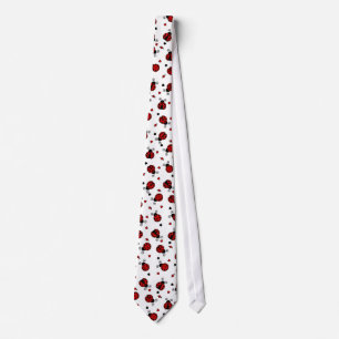 Cravate L'amour branche les coccinelles rouges