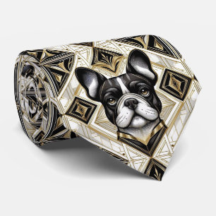 Cravate L'amoureux de chien joueur Papa chien Bouledogue
