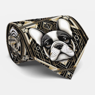Cravate L'amoureux de chien joueur Papa chien Bouledogue