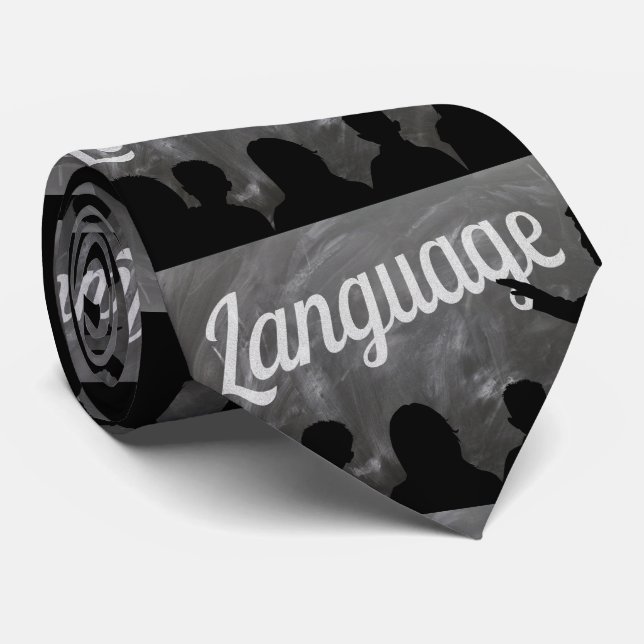 Cravate Langue Enseignant Blackboard Chalk Necktie (Roulé)