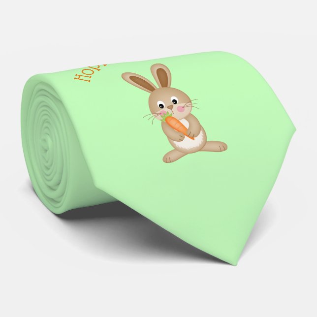 Cravate Lapin adorable de Pâques avec carotte (Roulé)
