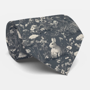 Cravate Lapin Élégant Toile Floral Motif Vintage (6)