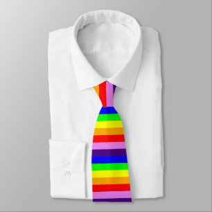 Cravate L'arc-en-ciel barre coloré lumineux classique