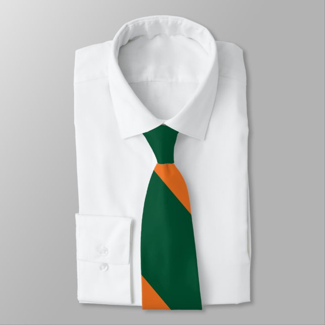 Cravate Large rayure verte et orange d'université (Attaché)