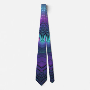 Cravate L'art fractal abstrait moderne violet rencontre tu
