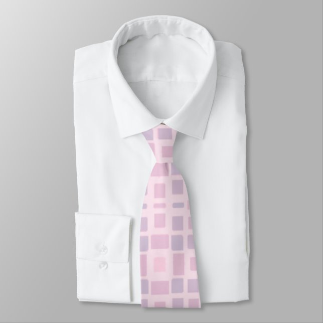 Cravate Lavande et motif de mosaïque rose (Attaché)