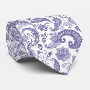 Cravate Lavande et White Paisley