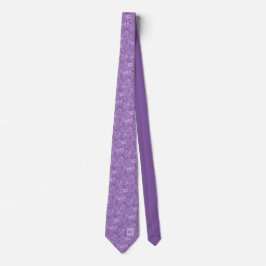 Cravate Lavender Purple Garden Floral Scroll